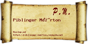 Piblinger Márton névjegykártya